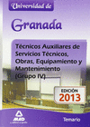 TCNICOS AUXILIARES DE SERVICIOS TCNICOS, OBRAS, EQUIPAMIENTO Y MANTENIMIENTO (GRUPO IV) DE LA UNIVERSIDAD DE GRANADA. TEMARIO